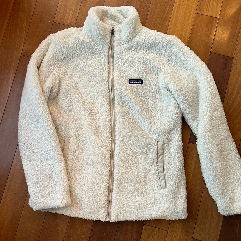 Patagonia Los Gatos Fleece Jacket, White, Women’s Large